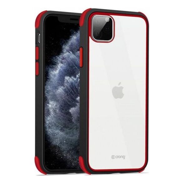 Crong Crong Trace Clear Cover Etui iPhone 11 Pro (5,8) czarny/czerwony 6542338 5907731982672