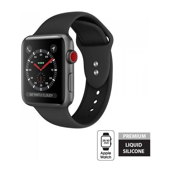 Crong Crong Liquid Band - Pasek Apple Watch 38/40 mm (czarny) 6559065 5907731983587