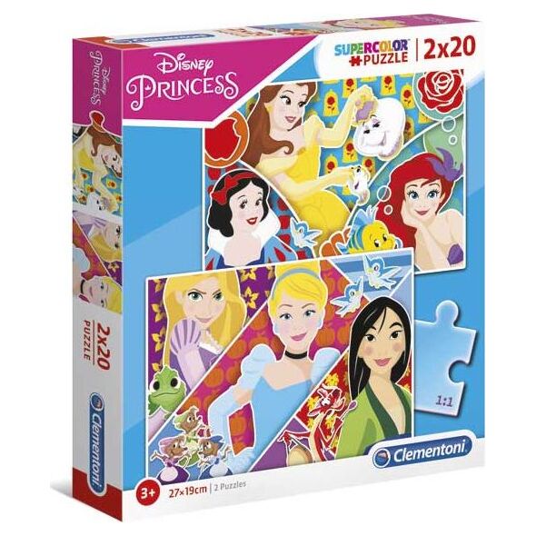 Clementoni Puzzle 2x20 Elementów Princess 6576695 8005125247660
