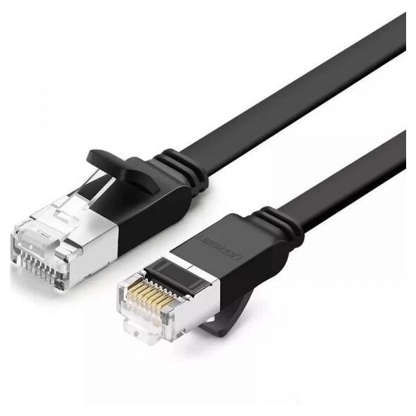 Ugreen Płaski kabel sieciowy UGREEN z metalowymi wtyczkami, Ethernet RJ45, Cat.6, UTP, 1m (czarny) 6593289 6957303851843