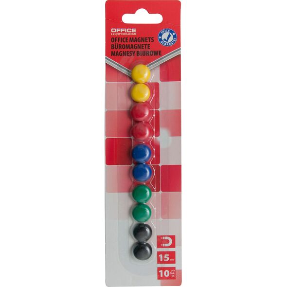 Office Products MAGNES OFFICE PRODUCTS 15MM 10 SZT. MIX KOLORÓW 6606178 5901503699614