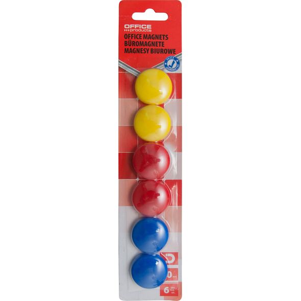 Office Products MAGNES OFFICE PRODUCTS 30MM 6 SZT. MIX KOLORÓW 6606180 5901503699690