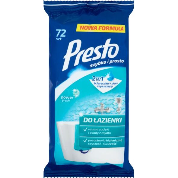 Presto Chusteczki presto nasączone do łazienki 72/p 6621752 5900095011460