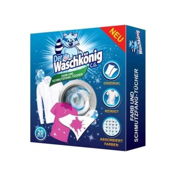 Der Waschkönig Chusteczki wyłapujące kolor Waschkönig 20szt. 6626654 4260418932171
