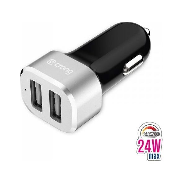 Ładowarka Crong Power 2x USB-A 2.4 A  (CRG-PWRC-USB24-ALU) 6640102 5907731982450