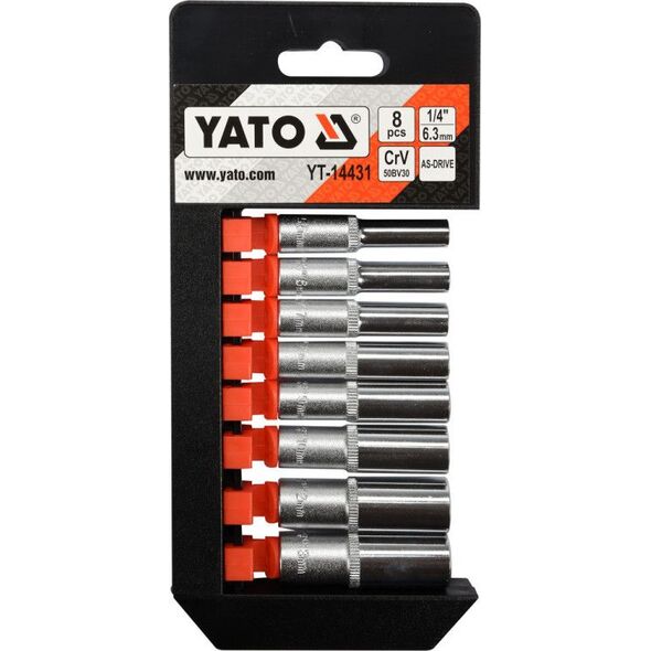 Yato Nasadki Długie 1/4" Komplet 8cz. (YT-14431) 6642117 5906083144318