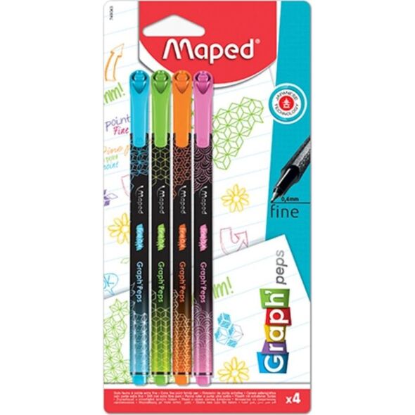Maped Cienkopis Graph Peps Deco 4 kolory MAPED 6660713 3154147490433