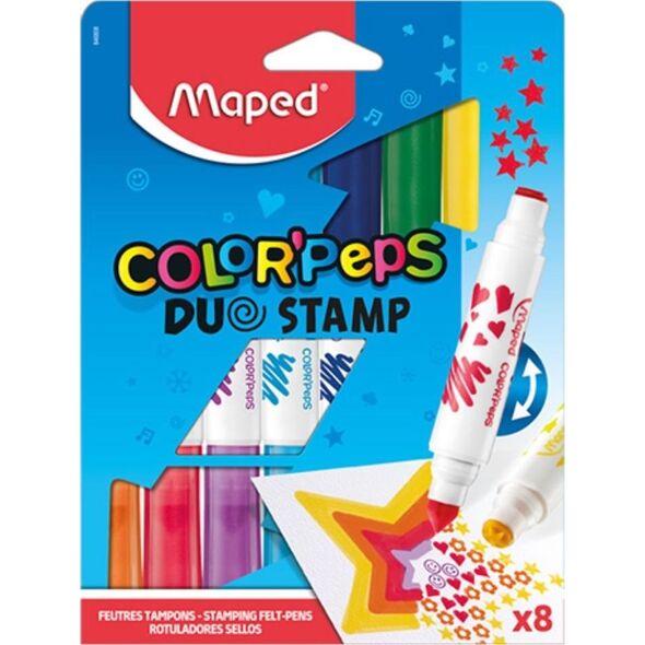 Maped Flamastry dwustronne z pieczątkami 8 kol MAPED 6660978 3154148468080