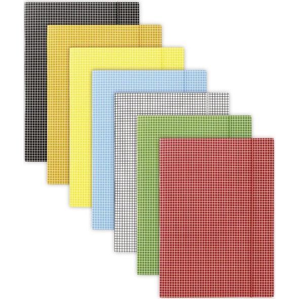 Donau Teczka z gumką DONAU, karton, A4, 400gsm, 3-skrz., mix kolorów w kratę () - 5901498005216 6801924 5901498005216