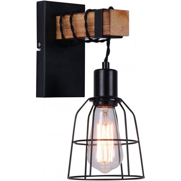 Kinkiet Italux Lampa ścienna do sypialni czarna Italux Ponte WL-4290-1-L 6917608 5902854531714