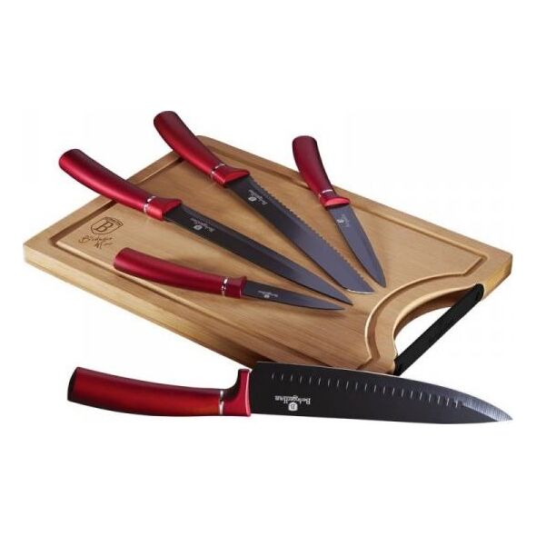 Berlinger Haus ZESTAW NOŻY Z DESKĄ 6-EL. BERLINGER HAUS METALLIC BURGUNDY LINE BH-2552 6921722 5999108416699