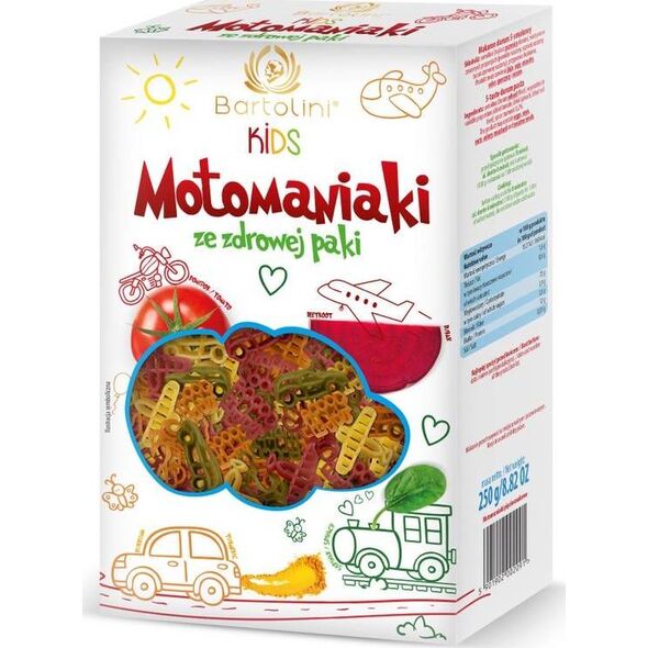 Tabit Makaron Bartolini KIDS 250g motomaniaki pięciosmakowe 6954356 5901902002091