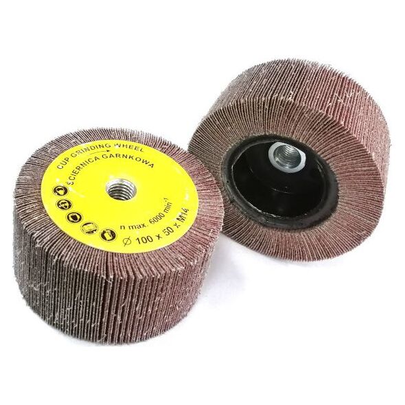 Glob ściernica garnkowa 100x50mm z gwintem M14 z płótna ściernego 120 (GLOB-SG-10050M14-P120) 7094477 5903707501847