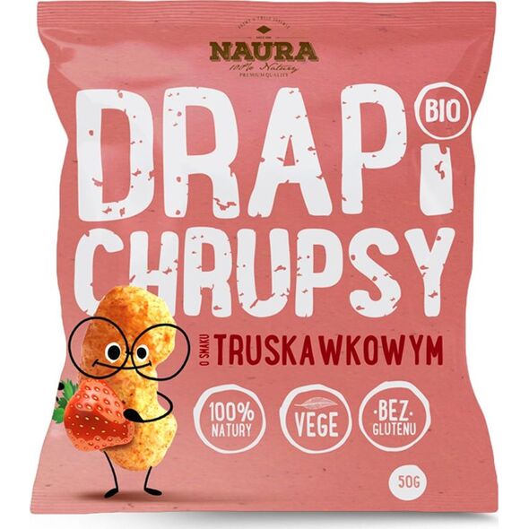 Naura Naura Drapi Chrupki o smaku truskawkowym - 50 g 7135757 5902444121127