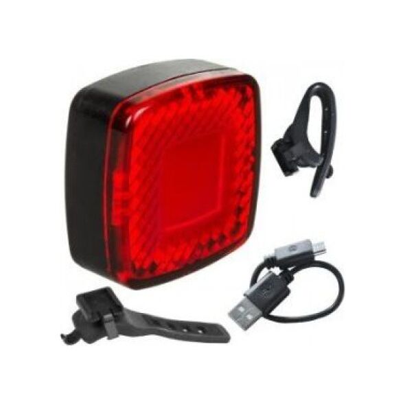 Maclean Lampka rowerowa tylna USB AUTO STOP sensor zmierzchu Maclean Energy MCE355 COB LED max.125lm acu 450mAh 7269882 5902211118565