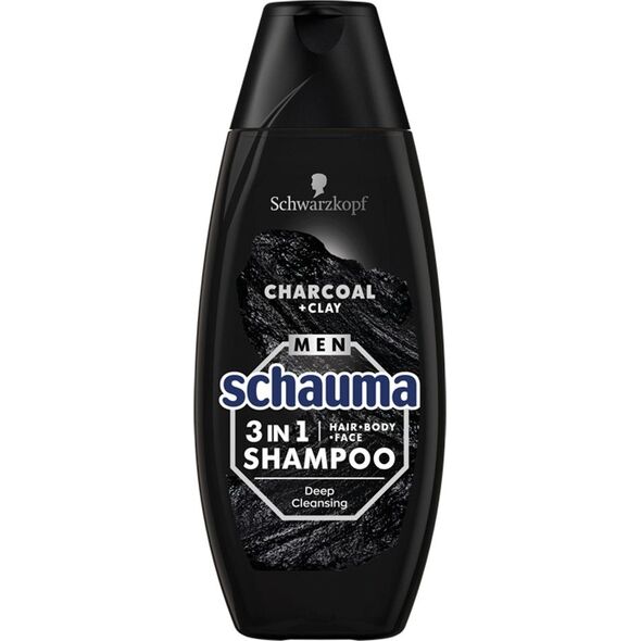 Schwarzkopf Schwarzkopf Schauma Men Szampon oczyszczający 3w1 Charcoal 400ml 7325040 9000101284690