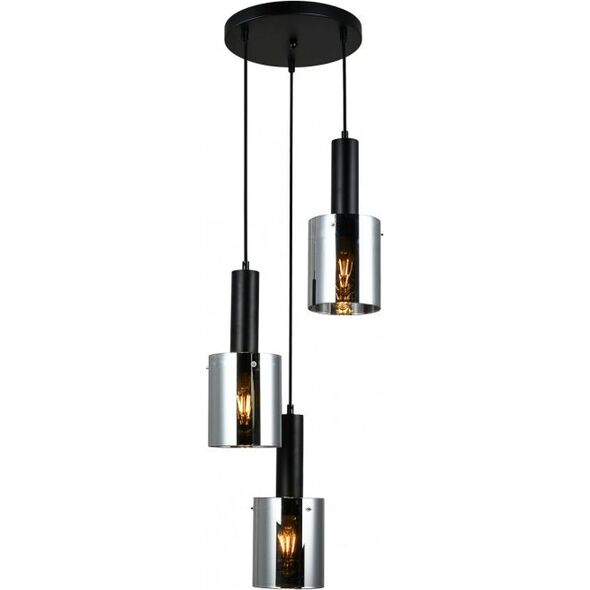 Lampa wisząca Italux Lampa wisząca dymiona do jadalni Italux Sardo PND-5581-3A-BK+SG 7338457 5900644311294