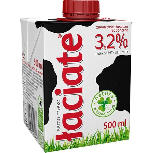Łaciate Mleko ŁACIATE 3,2%, 0,5 l 7410571 5900820000066