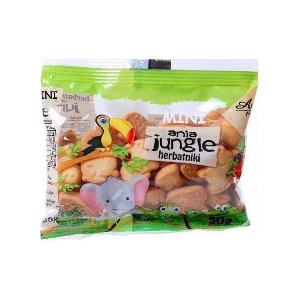 Bio Ania Herbatniki mini zoo BEZ CUKRU 50 g ANIA 7440747 5903453006610