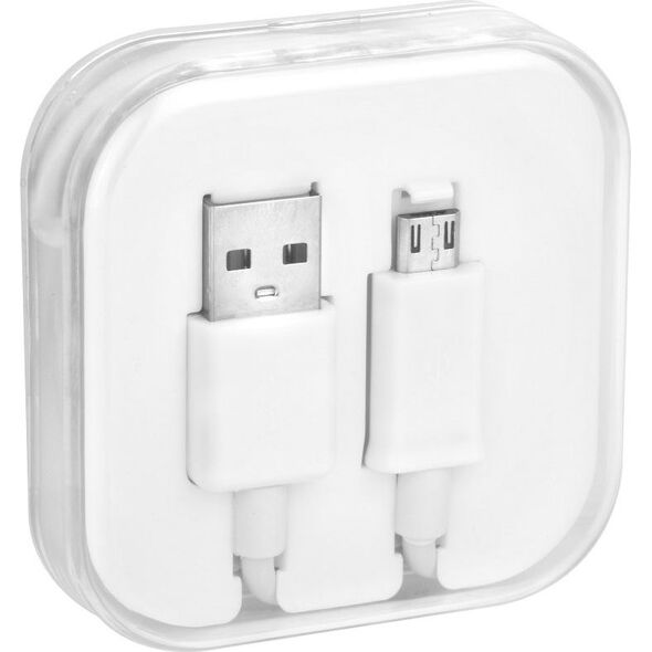 Kabel USB Partner Tele.com USB-A - microUSB 1 m Biały 7499018 5901737845276