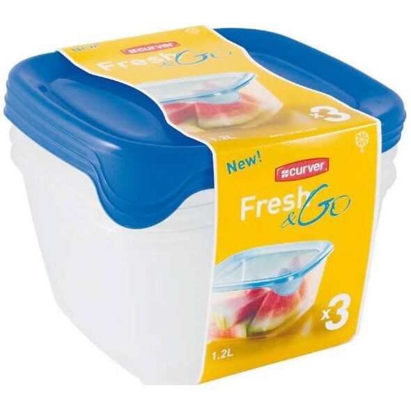 Curver Pojemniki na Żywność Lunchbox Zestaw 3x1,2l Fresh Go uniwersalny 7551754 3253928560010
