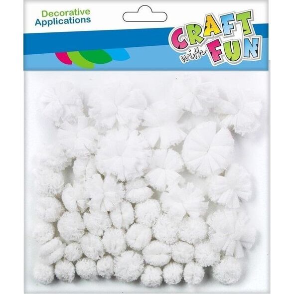 Craft with Fun CF OZDOBA DEK POMPON TKAN 43SZT BIEL PBH 12/144 7615597 5908275111689