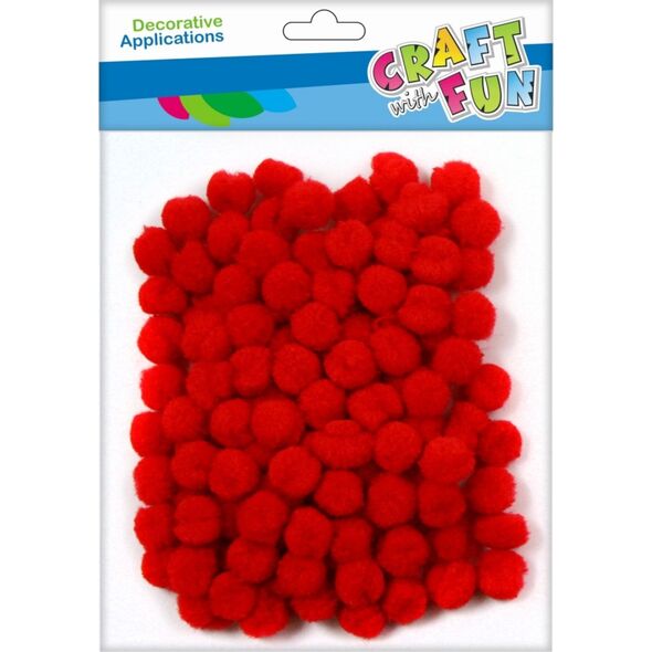 Craft with Fun CF OZDOBA DEK POMPON 120SZT/1CM CZERW PBH 12/144 7615631 5908275150084