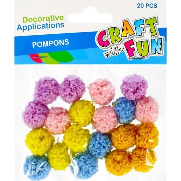 Craft with Fun CF OZDOBA DEK POMPON KASZMIR KOL 20SZT 2CM12/144 7615648 5908275111726