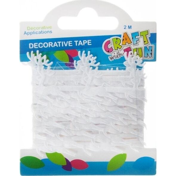 Craft with Fun CF OZDOBA DEK TASMA RENIFER 2M/2,5CM BIEL 12/288 7615677 5908275110682
