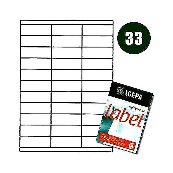 Mondi ETYKIETY A4 IGEPA 70.0 X 25.4 MM BIAŁE (100) 7699977 4026343021775