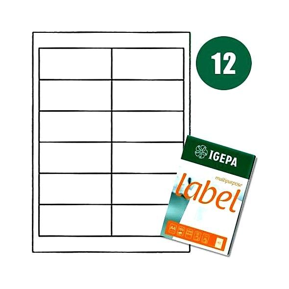 Mondi ETYKIETY A4 IGEPA 96.5 X 42.3 MM BIAŁE (100) 7699982 4026343005072