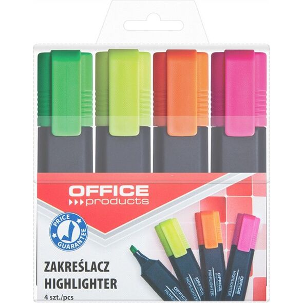 Office Products Zakreślacze 4 Kolory 7703010 5901503654200