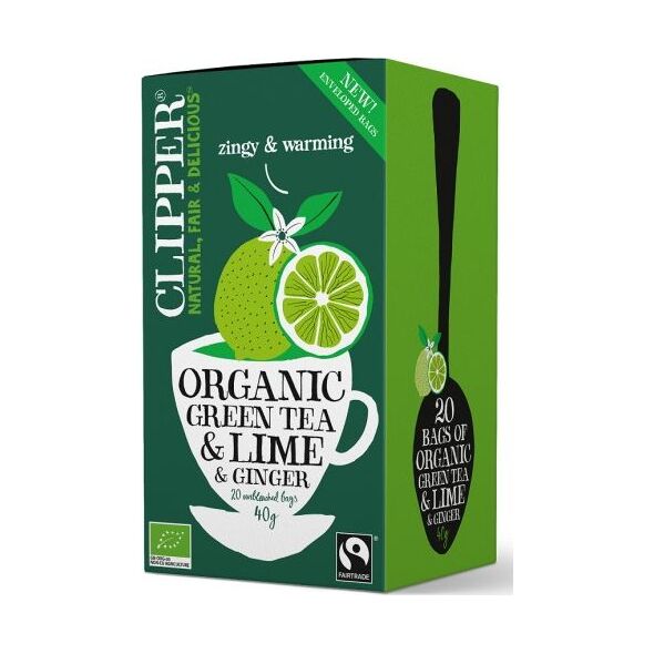 Clipper HERBATA ZIELONA Z LIMONKĄ I IMBIREM FAIR TRADE BIO 40 g (20 x 2 g) - CLIPPER 7742689 5021991941658