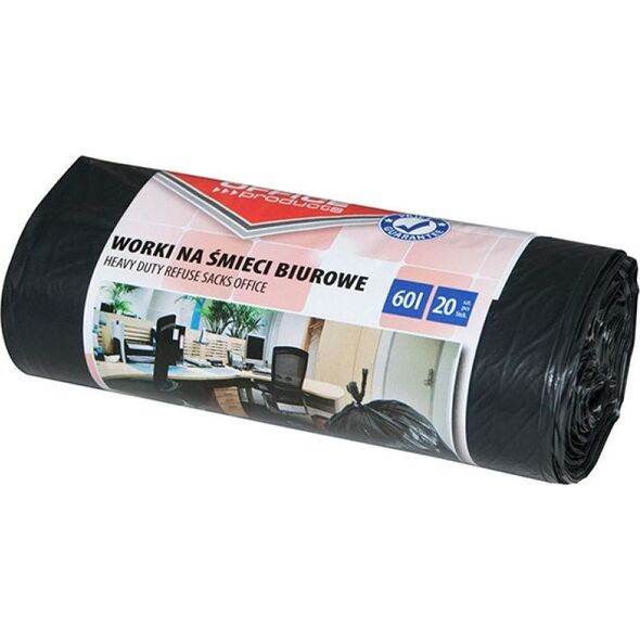 Office Products Worki na śmieci biurowe OFFICE PRODUCTS, mocne (LDPE), 60l, 20szt., czarne 7919795 5901503688557