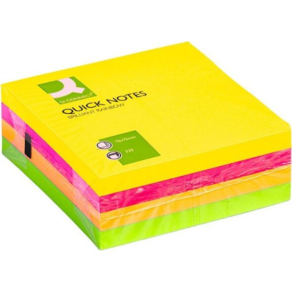 Q-Connect Kostka samoprzylepna Q-CONNECT Brilliant, 76x76mm, 1x320 kart., neonowa 8011832 5705831013483
