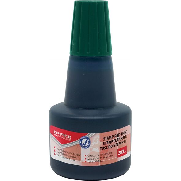 Office Products Tusz do pieczątek OFFFICE PRODUCTS, 30ml, zielony 8012426 5901503610381