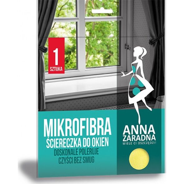 Anna Zaradna Mikrofibra ściereczka do okien ANNA ZARADNA, 1 szt., żółty 8013460 5903936012602