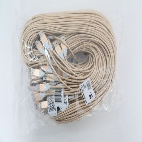 Kabel USB Omega USB-A - microUSB 2 m Beżowy (OUFBB2MGL) 8027676 5907595441766