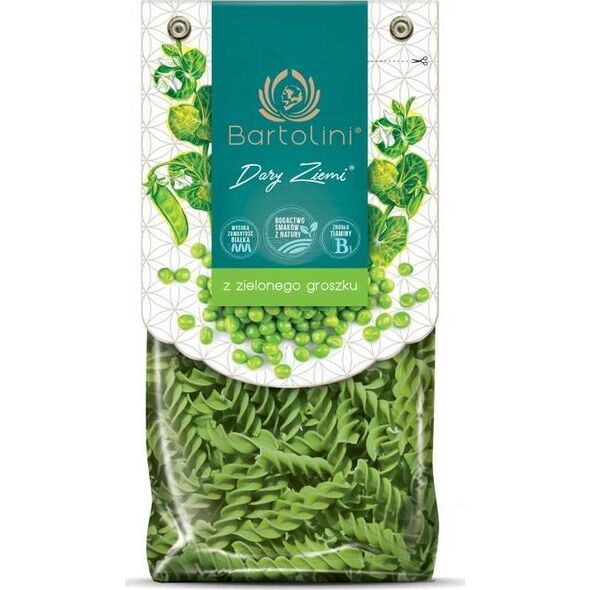 Bartolini Makaron z zielonego groszku - świderki 250 g - Bartolini 8136220 5901902001988