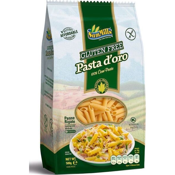 SAMMILLS Makaron kukurydziany - penne, rurka skośna bezglutenowy 500 g - SamMills 8136241 5948935000267