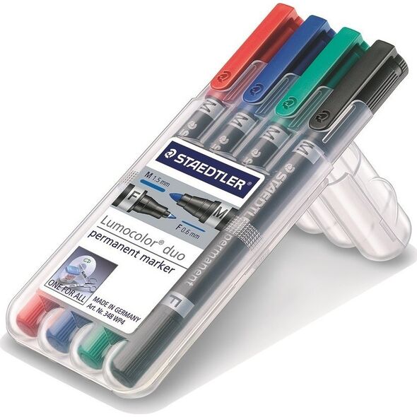 Staedtler STAEDTLER Perm.Marker Lumocolor duo 4St Box 8160799 4007817348079