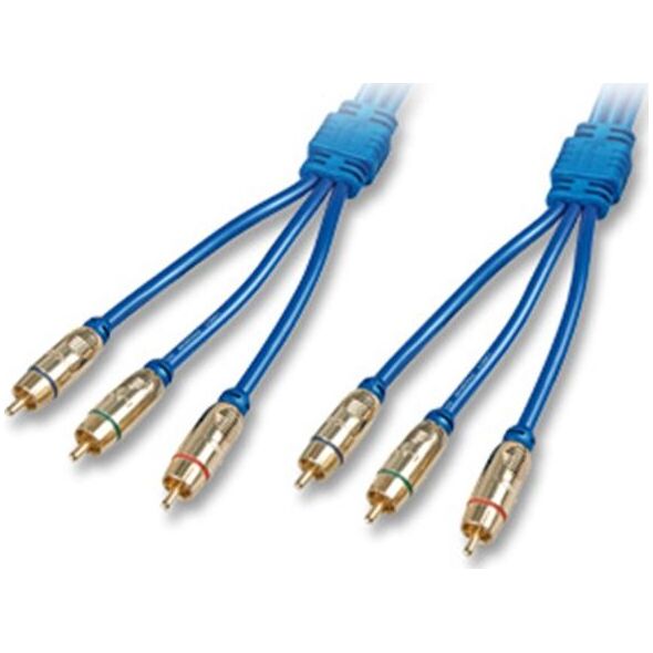 Kabel Lindy RCA (Cinch) x3 - RCA (Cinch) x3 0.5m niebieski (37529) 8167721 4002888375290