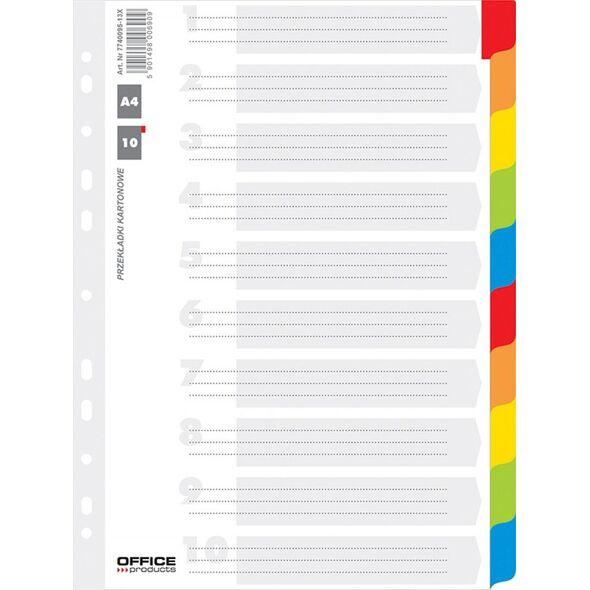 Herlitz PRZEKŁADKI KARTONOWE A4 INDEX LAMINOWANY 10 KOLORÓW 8201507 5901498006909