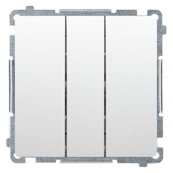 Kontakt-Simon Simon Basic Przycisk potrójny (moduł) 10AX, 250V~, szybkozłącza biały BMP31.01/11 8385871 5902787859633