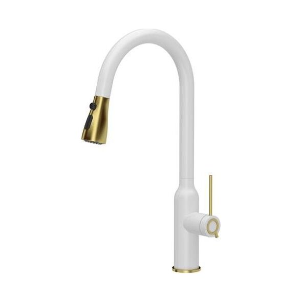 Bateria kuchenna Quadron Jessica Q LINE PullOut SteelQ stojąca biały z elementami wykończonymi złotym (84818011) 8408358 5903242537462