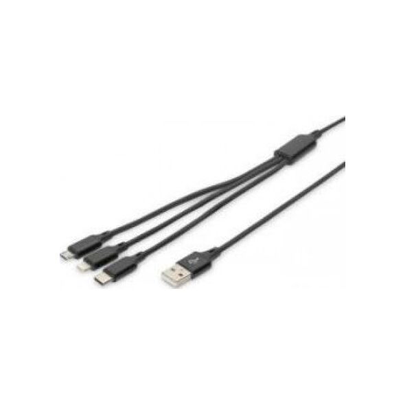 Kabel USB Digitus USB-A - 1 m Czarny (AK-300160-010-S) 8434203 4016032467113