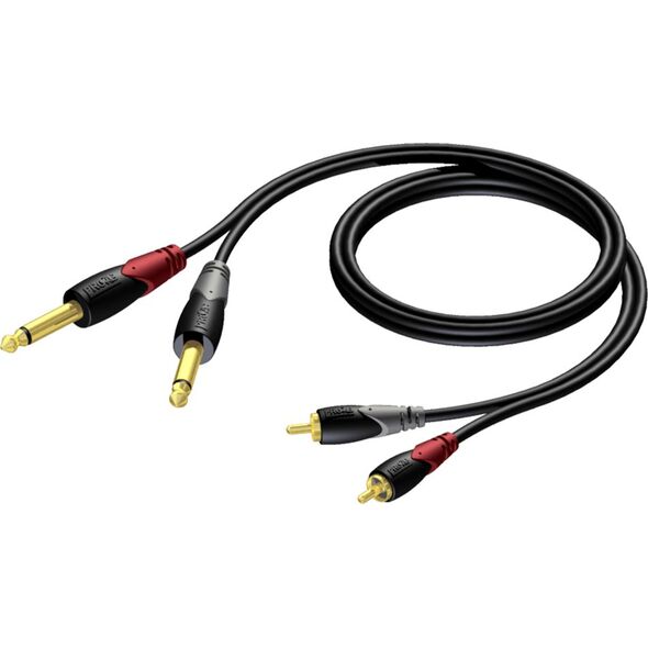 Kabel Procab Jack 6.3mm x2 - RCA (Cinch) x2 5m czarny (CLA631/5) 8500885 5414795018099