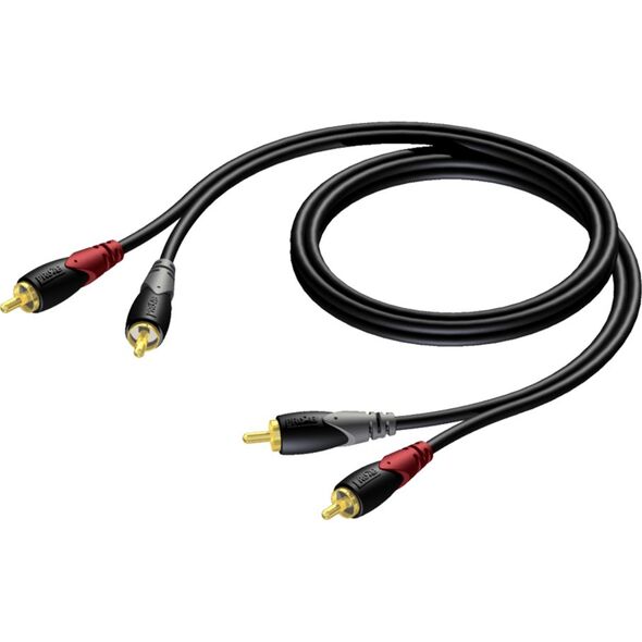 Kabel Procab RCA (Cinch) x2 - RCA (Cinch) x2 5m czarny (CLA800/5) 8500908 5414795018860