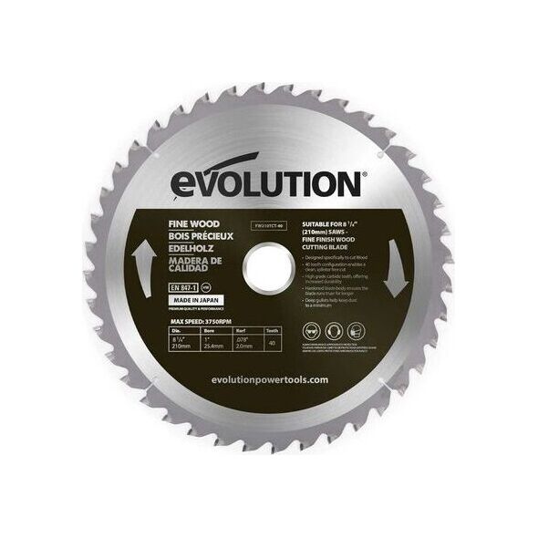 Evolution Piła widiowa do cięcia drewna Fine wood 210mm / 40z do pił ukośnych 8507565 849713090904