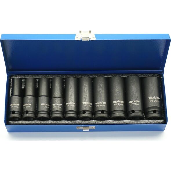 Adler ADLER ZESTAW NASADEK DŁUGICH 1/2" 10szt. KUFER METALOWY MAR3510.35 8535877 5907683151928